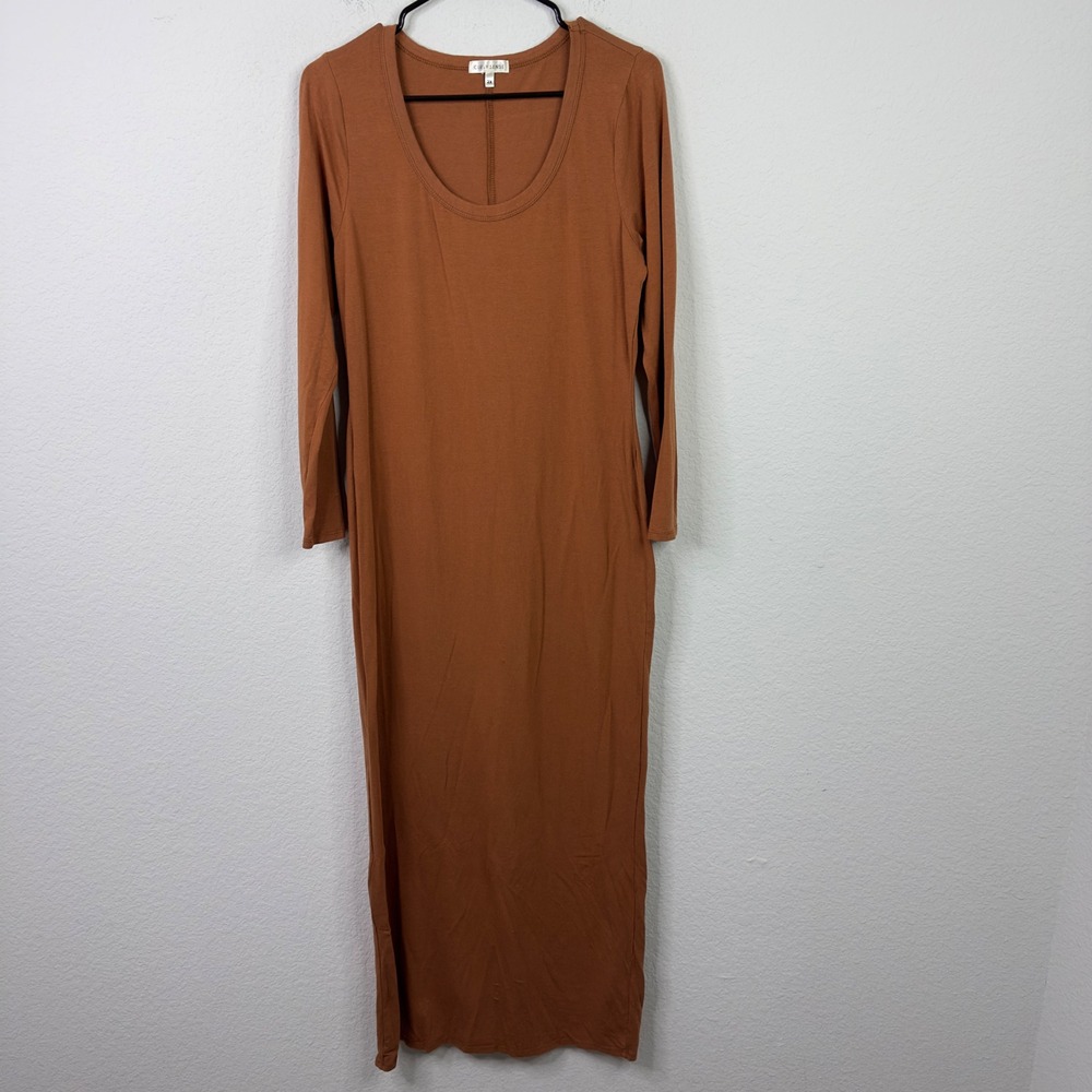 Curvy Sense Dress Womens 2X Brown Neutral Minimalist Capsule Quiet Luxury‎ Boho